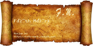 Fáth Márk névjegykártya